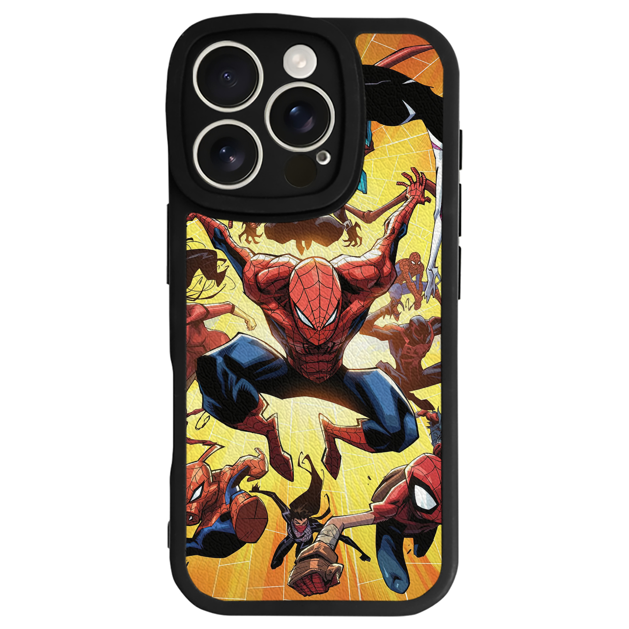 （画像用） Spider Man スパイダーマン 【iPhone 16シリーズ対応】シリコンスマホケース（レザー調） 材質：シリコン